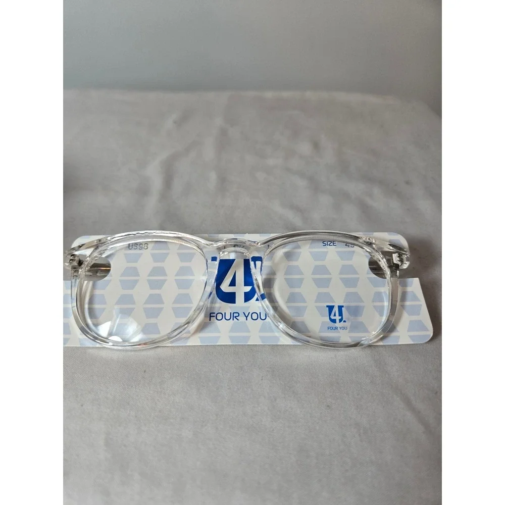 Four You US98 Crystal Clear Round Eyeglass‎ Frames 49-20-145 Women Mens Glasses